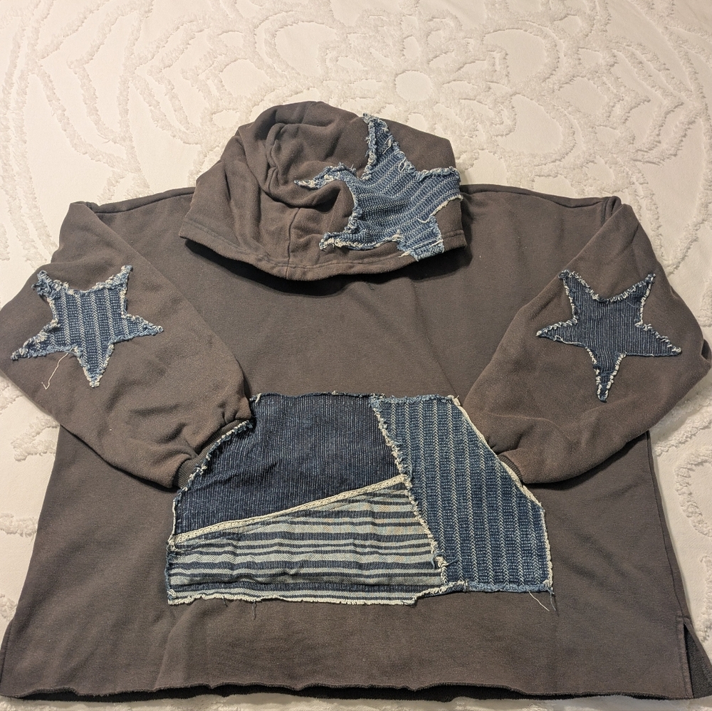 Oli & Hali Grey Denim Star Hoodie - Picture 3 of 6